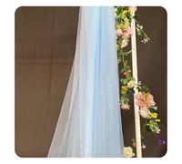 Hrlace Tissu en tulle organza - Vendu au mètre - Brillant - Rideau de mariage - Nappes décoratives pour mariage, fête, cadeaux, décoration, loisirs créatifs, bleu - 1 m