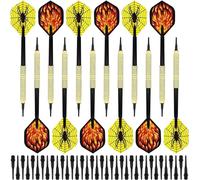 HRLORK Flechette Pointe Plastique Lot de 12 fléchettes en Plastique à Pointe Souple en Nylon Noir