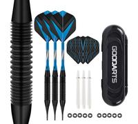 HRLORK Jeu de fléchettes en Plastique à Pointe Souple avec tiges en Aluminium Bleu avec 3 tiges de Rechange - Lot de 3