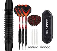 HRLORK Jeu de fléchettes en Plastique à Pointe Souple avec tiges en Aluminium Rouge avec 3 tiges de Rechange - Lot de 3