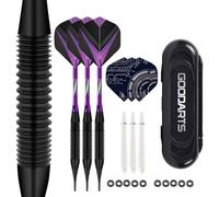 HRLORK Jeu de fléchettes en Plastique à Pointe Souple avec tiges en Aluminium Violet avec 3 tiges de Rechange - Lot de 3