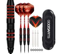 HRLORK Jeu de fléchettes en Plastique avec Pointe en Acier et tiges en Aluminium Rouge avec 3 tiges de Rechange - Lot de 3