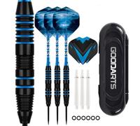 HRLORK Lot de 3 fléchettes en Plastique avec Pointe en Acier et tiges en Aluminium Bleu avec 3 tiges de Rechange