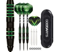 HRLORK Lot de 3 fléchettes en Plastique avec Pointe en Acier et tiges en Aluminium Vert avec 3 tiges de Rechange