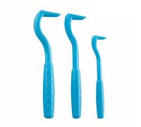 HRLORK Lot de 3 outils de retrait de tiques en acier inoxydable indolore pour chiens, chats et humains Bleu