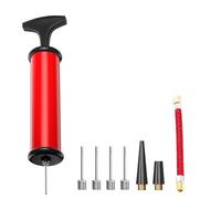 HRLORK Lot de 9 pompes à ballon de football avec aiguille de gonflage en acier inoxydable - Adaptateur de valve à aiguille pour ballon de football, basket-ball, volley-ball, rouge