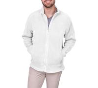 HRM 1201 Full-Zip Blouson Premium Micro Polaire I Veste Fonctionnelle Vêtements de Travail I Habits Hommes Haute Qualité et Durables, Blanc, S Men's