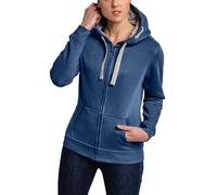 HRM Veste à Capuche pour Femmes, Denim, Taille 2XL I Hoddie Premium Femme avec Doublure Contrastée I Sweat à Capuche Basique à Fermeture éclair I Hauts Femmes Haut de Gamme et Durables