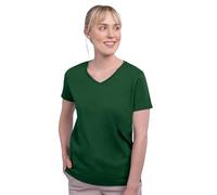 HRM Luxury V F Shirt de Luxe à col en V pour Femme, Vert Bouteille