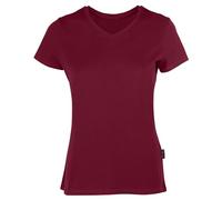 HRM T-Shirts Col en C Luxury pour Femmes, Bordeaux, Taille L I T-Shirt Premium Femme Col en V 100% Coton Bio I T-Shirt Basique Lavable en Machine à 60°C I Vêtements Femme Haut de Gamme et Durables