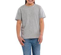 HRM T-Shirt Col Rond Enfant Luxury, Gris chiné, Taille 128 I T-Shirt Garçon et Fille Col Rond, Commerce Équitable, 160 g/m² I 100% Coton Bio