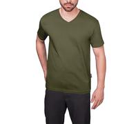 HRM T-Shirt Homme Luxury Col V Olive 3XL | Á col en V 100% Coton Bio | Lavable à 60 °C | Vêtements Homme Haut de Gamme et durables