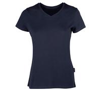 HRM T-Shirts Col en C Luxury pour Femmes, Navy, Taille M I T-Shirt Premium Femme Col en V 100% Coton Bio I T-Shirt Basique Lavable en Machine à 60°C I Vêtements Femme Haut de Gamme et Durables