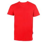 HRM T-Shirts Col en V Luxury pour Hommes, Rouge, Taille M I T-Shirt Premium Homme Col en V 100% Coton Bio I T-Shirt Basique Lavable en Machine à 60°C I Vêtements Homme Haut de Gamme et Durables