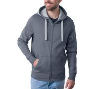 HRM Veste à Capuche Homme Gris Pierre 4XL | avec Doublure intérieure contrastée | Hoodie zippé Basique I Durables et de Haute qualité