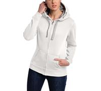HRM Veste à Capuche pour Femmes, Blanc Cassé, Taille 2XL I Hoddie Premium Femme avec Doublure Contrastée I Sweat à Capuche Basique à Fermeture éclair I Hauts Femmes Haut de Gamme et Durables