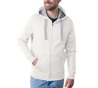 HRM Veste à Capuche pour Hommes, Blanc Cassé, Taille 2XL I Hoodie Premium Homme avec Doublure Contrastée I Sweat à Capuche Basique à Fermeture éclair I Vêtements Hommes Haut de Gamme et Durables