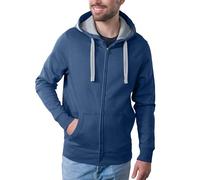 HRM Veste à Capuche pour Hommes, Bleu, Taille M I Hoodie Premium Homme avec Doublure Contrastée I Sweat à Capuche Basique à Fermeture éclair I Vêtements Hommes Haut de Gamme et Durables