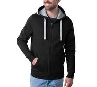 HRM Veste à Capuche pour Hommes, Noir, Taille M I Hoodie Premium Homme avec Doublure Contrastée I Sweat à Capuche Basique à Fermeture éclair I Vêtements Hommes Haut de Gamme et Durables