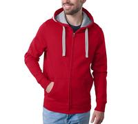 HRM Veste à Capuche pour Hommes, Rouge, Taille 5XL I Hoodie Premium Homme avec Doublure Contrastée I Sweat à Capuche Basique à Fermeture éclair I Vêtements Hommes Haut de Gamme et Durables