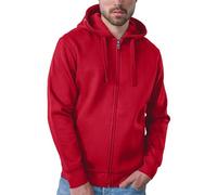 HRM Veste à Capuche Premium pour Hommes, Rouge, Taille S I Sweat à Capuche Homme, Commerce Équitable, 320 g/m² I Hoodie Homme en 70% Coton et 30% Polyester Recyclé