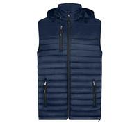 HRM Veste Chauffante à Capuche Performance pour Hommes, Bleu Marine, Taille S I Gilet de Plein air Homme, Commerce Équitable, 100 g/m² I En 100% Polyamide Léger et Résistant