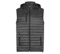 HRM Veste Chauffante à Capuche Performance pour Hommes, Gris Foncé, Taille L I Gilet de Plein air Homme, Commerce Équitable, 100 g/m² I En 100% Polyamide Léger et Résistant