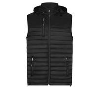 HRM Veste Chauffante à Capuche Performance pour Hommes, Noire, Taille 5XL I Gilet de Plein air Homme, Commerce Équitable, 100 g/m² I En 100% Polyamide Léger et Résistant