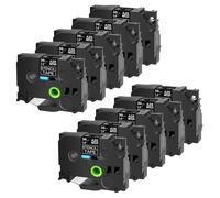 HRNJX 10 Packs de Gravure Compatible avec Le Pochoir des Bandes d'étiquette Compatible avec imprimante d'étiquette Noir sur Claire 18-36 mm Compatible avec Le ste-141 STE-151 STE-161(10PK 36mm)