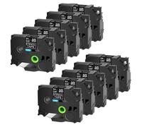 HRNJX 10 Packs de Gravure Compatible avec Le Pochoir des Bandes d'étiquette Compatible avec imprimante d'étiquette Noir sur Claire 18-36 mm Compatible avec Le ste-141 STE-151 STE-161(10PK 24mm)