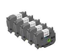 HRNJX 5pcs Tze 241 Étiquette laminée 18 mm Noir sur Blanc Compatible avec l'imprimante d'étiquette TZE-241 TZ241 Capes(Black on Clear)