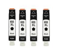 HRNJX 655xl Cartouche d'encre de Remplacement Compatible avec 655xl Compatible avec Deskjet 3525 4615 4625 5525 6520 6525 6625 Imprimantes(4bk)