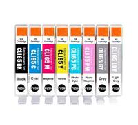 HRNJX Cartouche à Encre CLI-65 Compatible Compatible avec imprimante PRO200 Pro200 A3 + Imprimante Photo CLI CARTRIDE Ink 65BK à Base d'huile(1 Set)