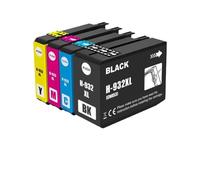 HRNJX Cartouche à Encre Compatible Compatible avec OfficeJet 6100 6600 6700 7110 7610 Les imprimantes fonctionnent avec 932xl 933xl CN053AE CN054AE CN055AE CN056AE(1 Set 4 PCS)