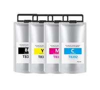 HRNJX Cartouche d'encre Compatible 4 Couleurs, Ensemble T8391 T8392 T8393 T8394 Compatible avec Sac d'encre d'imprimante WF-R8590DTWF D3TWFC DTWFC(1set(4Colors))