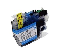 HRNJX Cartouches d'encre compatibles LC424 Compatible avec imprimante Multifonction DCP-J1200DW, Ensemble Standard de 4 Couleurs(1PC C)