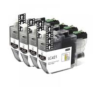 HRNJX CARTRIDE À L'ENK Compatible 421XL LC421 Compatible avec DCP-J1050DW DCP-J1140DW DCP-J1010DW MFC-J1010DW Printers Remplacement 2-Pack(4pcs Black)