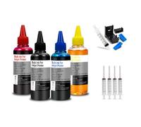 HRNJX Kit d'encre de Colorant de Recharge CRTBOTW Compatible avec l'imprimante et la Cartouche CISS Ink Refipillable Encre System Fonctionne avec des imprimantes d'éco-réservoir(4pcs-Tool)