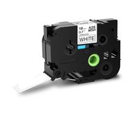 HRNJX Ruban d'étiquettes 18mm, Ruban Noir sur Blanc, 1PK 10PK, Compatible avec la Machine à étiquettes TZ 241 TZE 241(1Pcs-18mm-AZE-241)