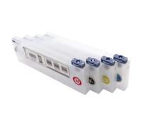 HRNJX Système d'encre CISS éco-solvant 4Colos Compatible avec Roland RS640 RS740 Mutoh VJ1604 Mimaki JV33 avec 4 réservoirs et 4 Cartouches(4PCS Cartridge)