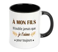 Hroanc Cadeau Pour Mon Fils Mug 330 mL Cadeau Fils Adulte Anniversaire Saint Valentin Noël Santa Secret Paques Cadeaux Adolescent Anniversaire Cadeaux Ado Garçon Original Utile Tasse Hommes Drôle