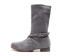 HROYL Botte de Danse Chausson Femmes Danse Confortable Mode Fond Mou résistant Jazz Dance Bottes,QJW1061-Gris,EU36