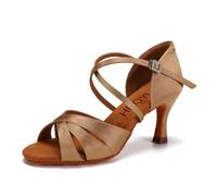 HROYL Chaussures de Danse Latine Femmes Salsa Bachata Chaussures de Danse de Salon Petit Talon