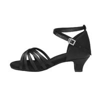 HROYL Chaussures de Danse Latine Fille Salsa Ouverte Chaussures de Danse de Salon Femme Talon 4cm FR-XGG Noir,EU32.5