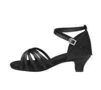 HROYL Chaussures de Danse Latine Fille Salsa Ouverte Chaussures de Danse de Salon Femme Talon 4cm FR-XGG Noir,EU27