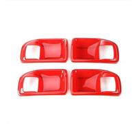 HRQCTIM Autocollants De Garniture De Couverture Bol De Décoration De Poignée De Porte Intérieure De Voiture 4 Portes Pour Jeep Pour Wrangler JK 2011 - 2017 (Red)