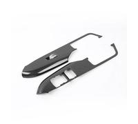 HRQCTIM Panneau De Poignée De Porte De Voiture Bouton De Commutation De Lève-vitre Garniture De Cadre Pour Ford Pour Mustang 2015 - 2023 (Carbon fiber pattern)