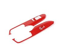 HRQCTIM Panneau De Poignée De Porte De Voiture Bouton De Commutation De Lève-vitre Garniture De Cadre Pour Ford Pour Mustang 2015 - 2023 (Red)