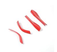 HRQCTIM pour F&ord pour Mustang 2015+, Garnitures De Base De Rétroviseur Latéral, Moulage Extérieur, Accessoires De Style De Voiture en ABS Pièces Détachées Automobiles(Red)