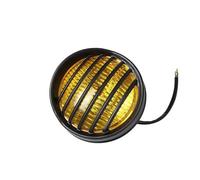 HRQCTIM pour Suzuki Phare Moto Rétro Universel Phare Moto Phare Projecteur À Grille Ronde Phares Avant pour Moto(Black Yellow Lens)